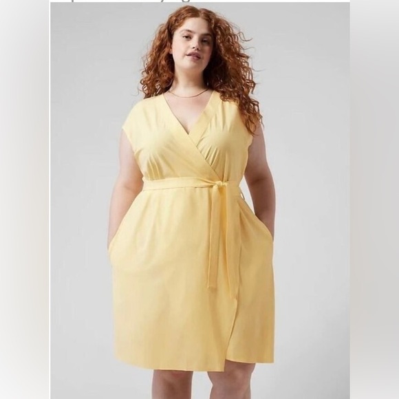 ATHLETA Newport Wrap Dress Knee Length Pockets NWT 148.00 Plus Size 3X - Picture 6 of 11